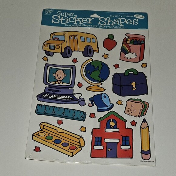 NEW Frances Meyer Super Sticker Shapes School House Bus Computer Classroom Lunch - Picture 1 of 5